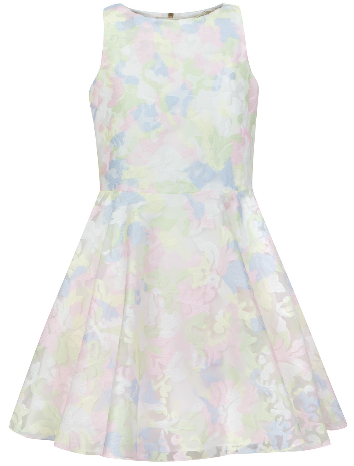 Платье с вышивкой пастельных оттенков