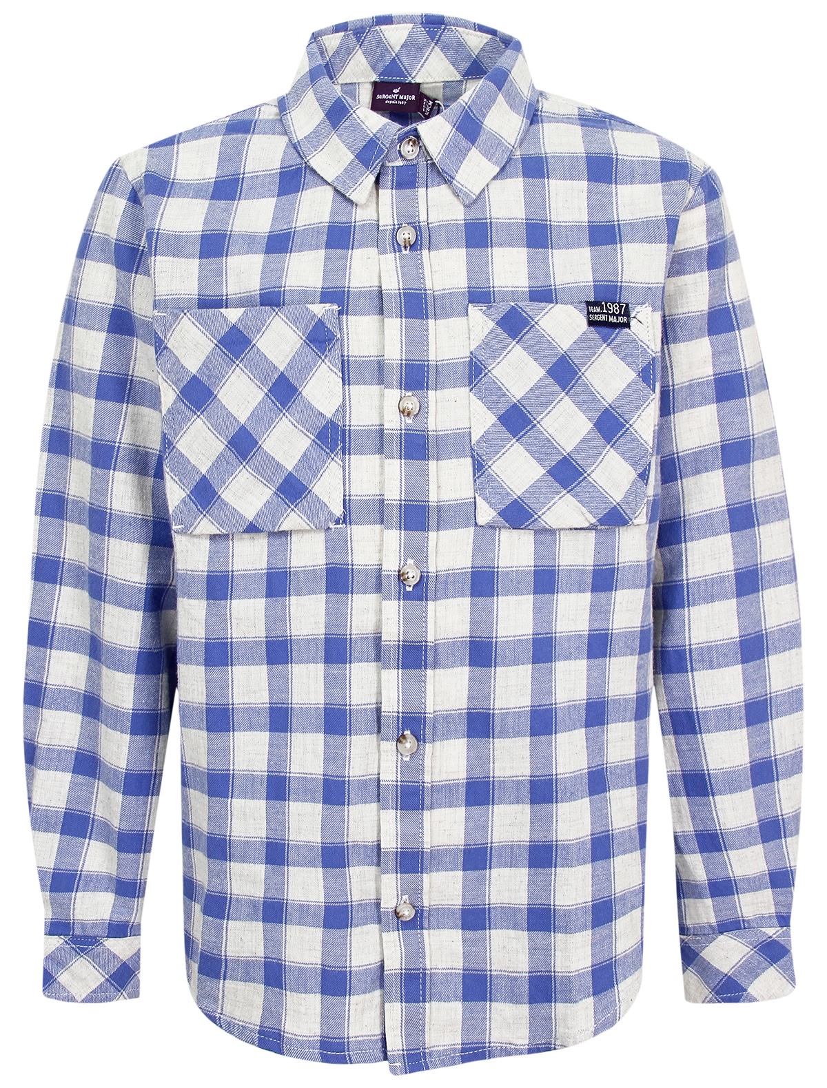 Синяя рубашка в клетку