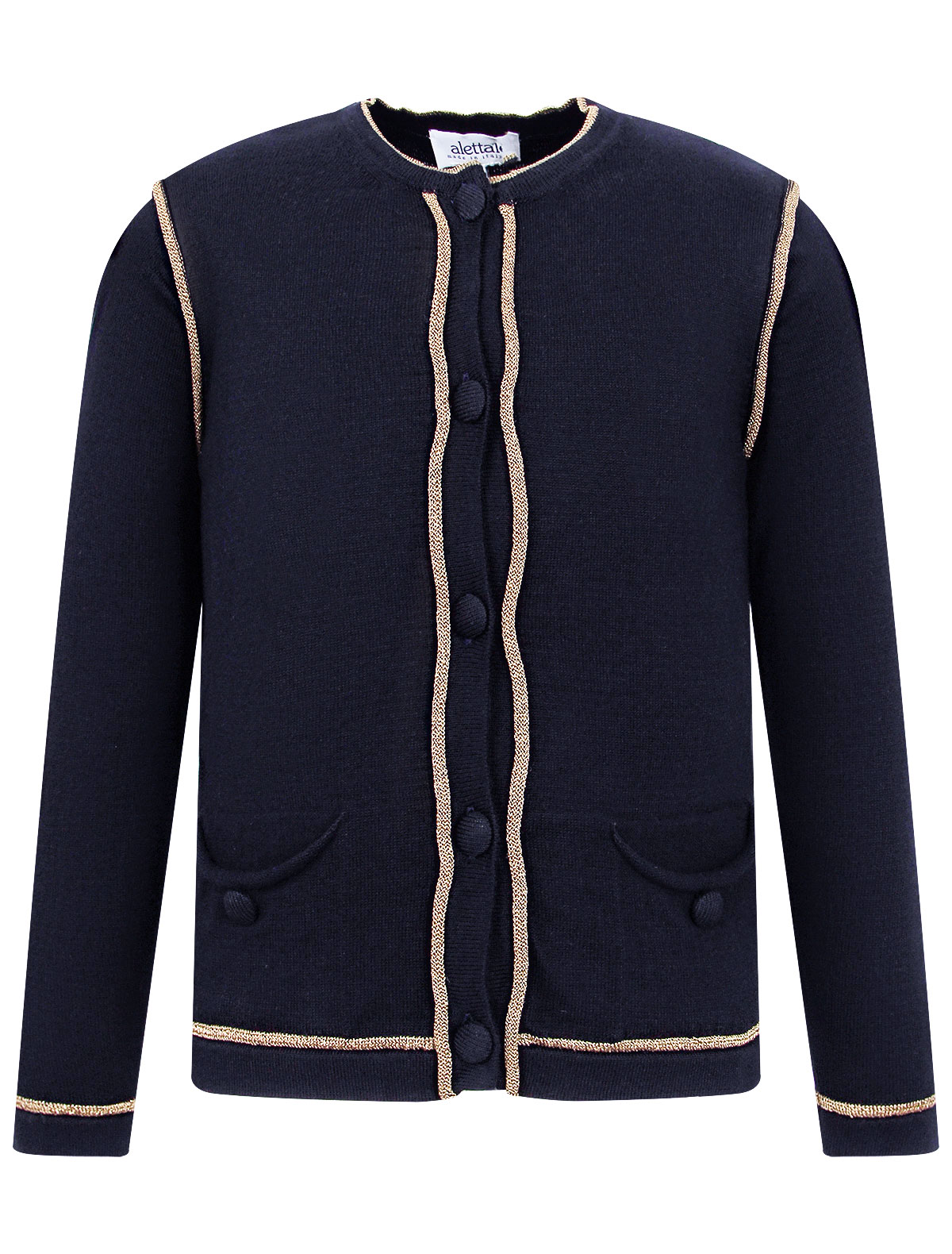 Кардиган с золотистой окантовкой