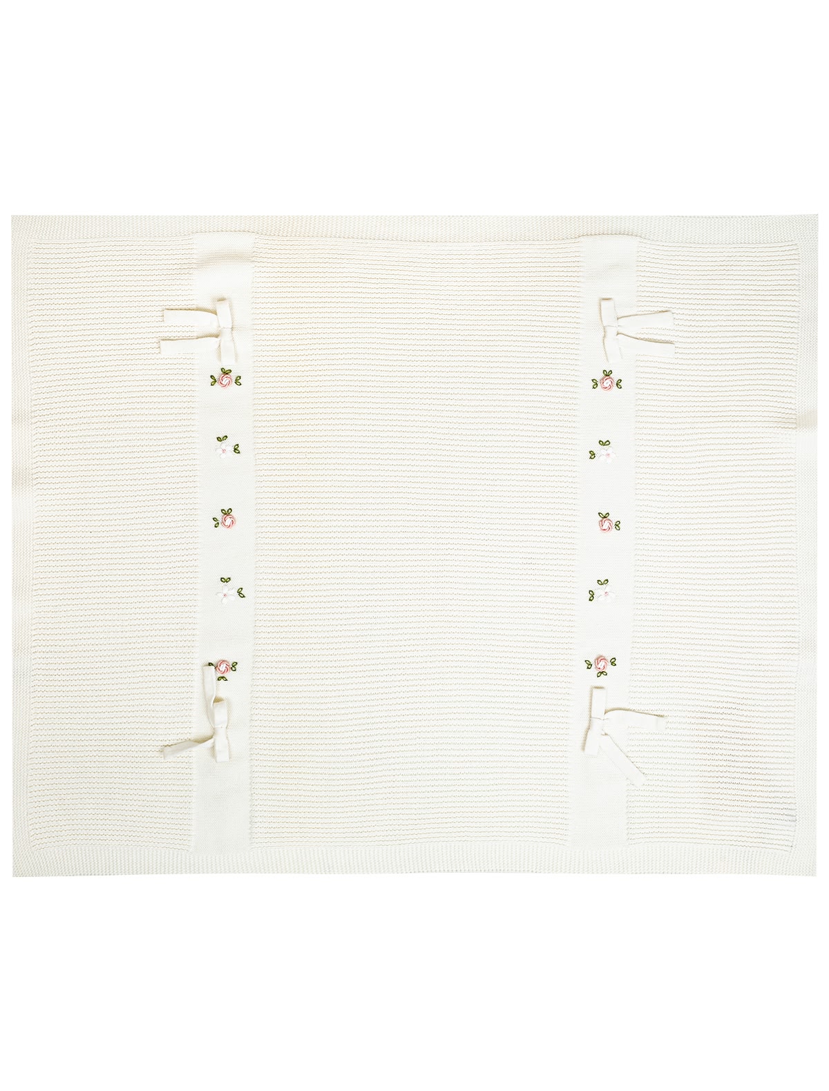 Шерстяной плед с цветочной вышивкой 90x70 см