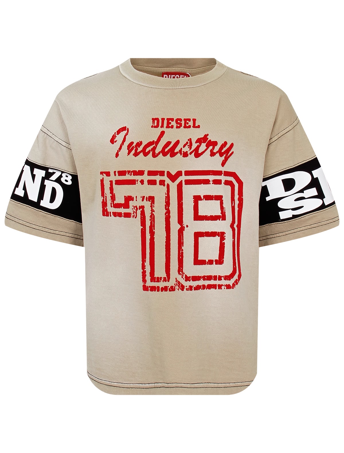 Бежевая футболка с принтом 78