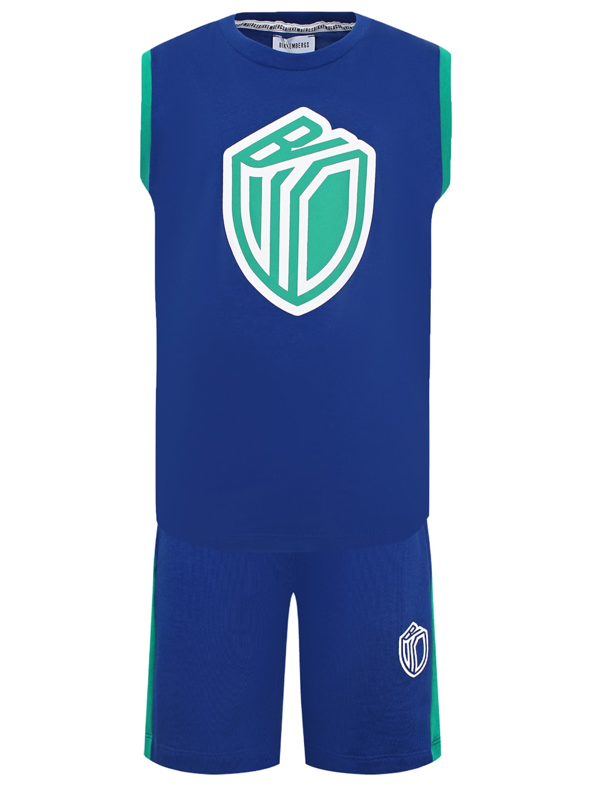 Сине-зелёный комплект из майки и шорт