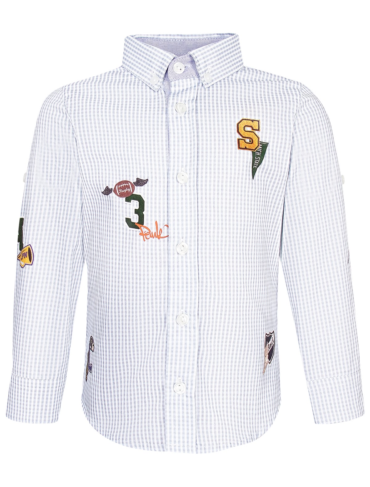 Голубая рубашка с принтами