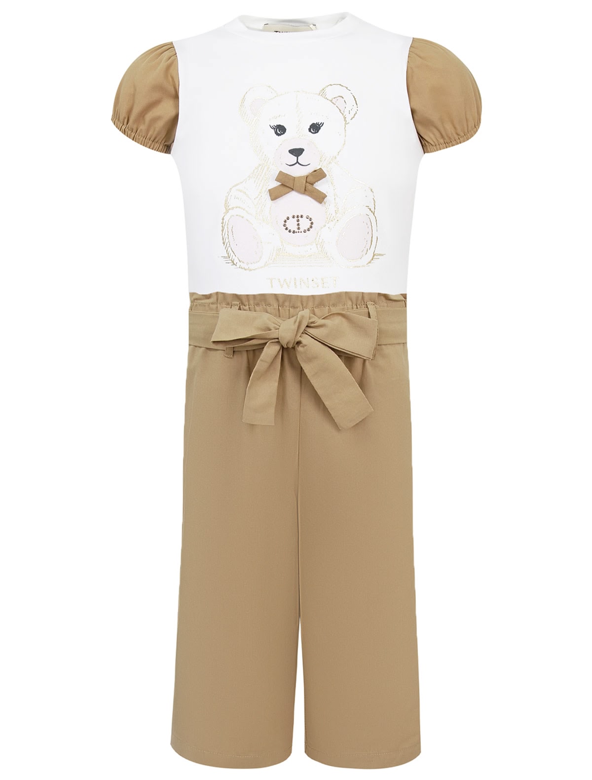 Комплект из брюк и футболки с принтом