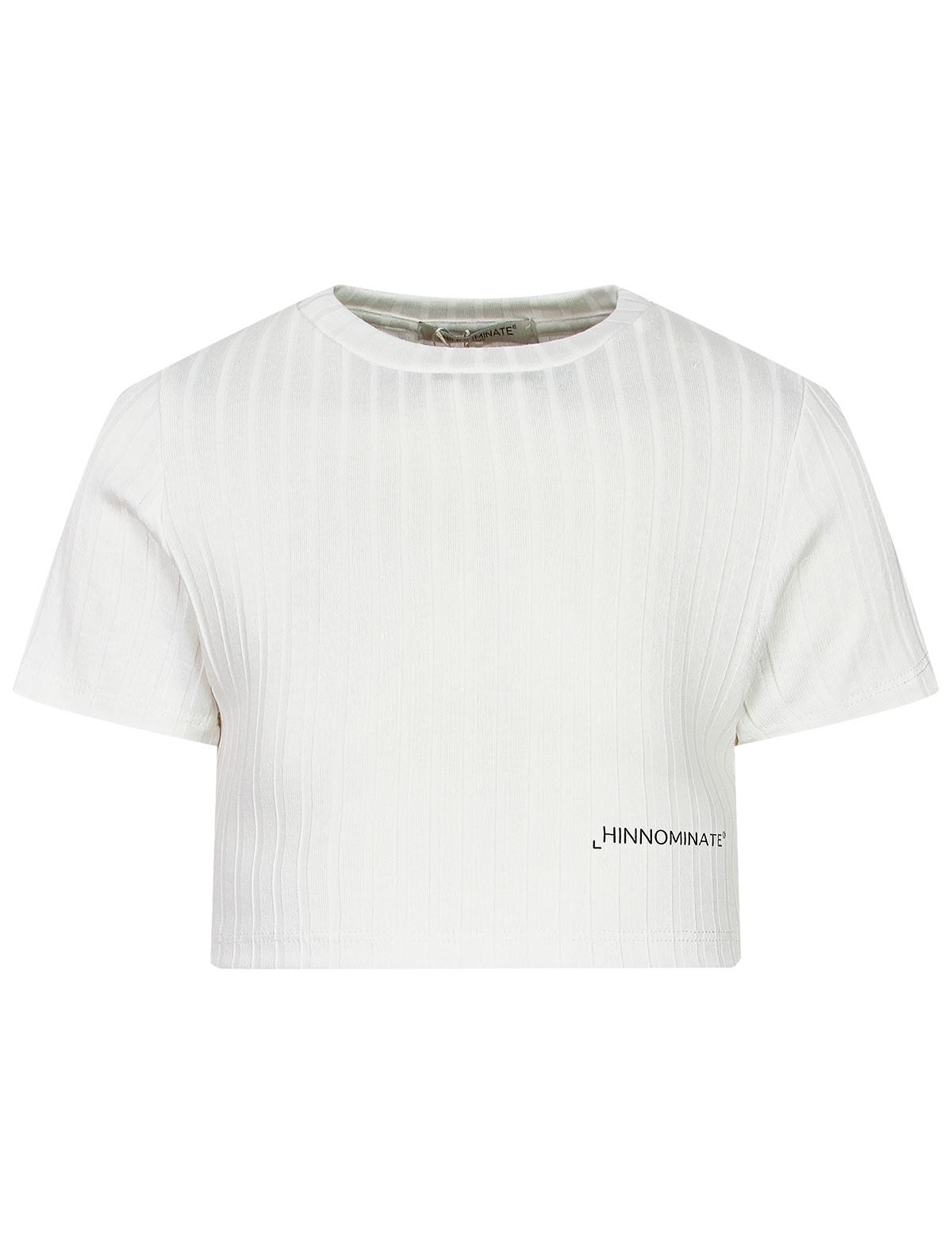 Укороченная футболка в рубчик