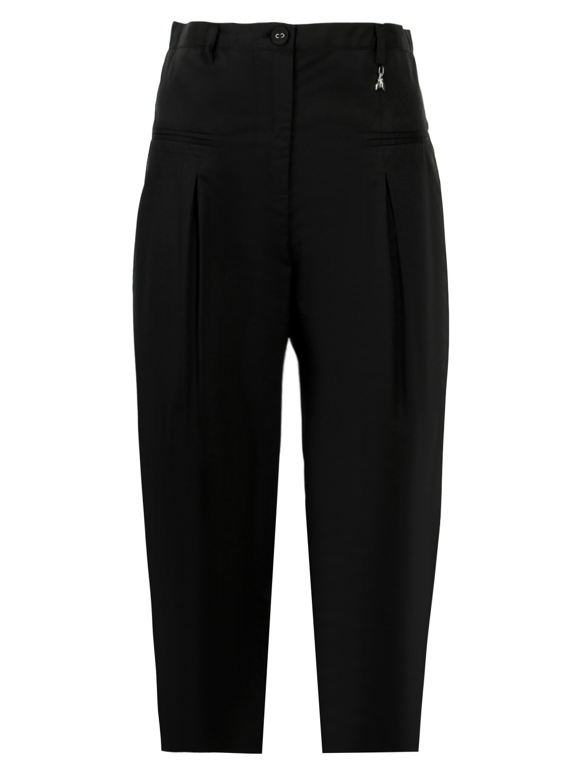 Чёрные хлопковые брюки с защипами