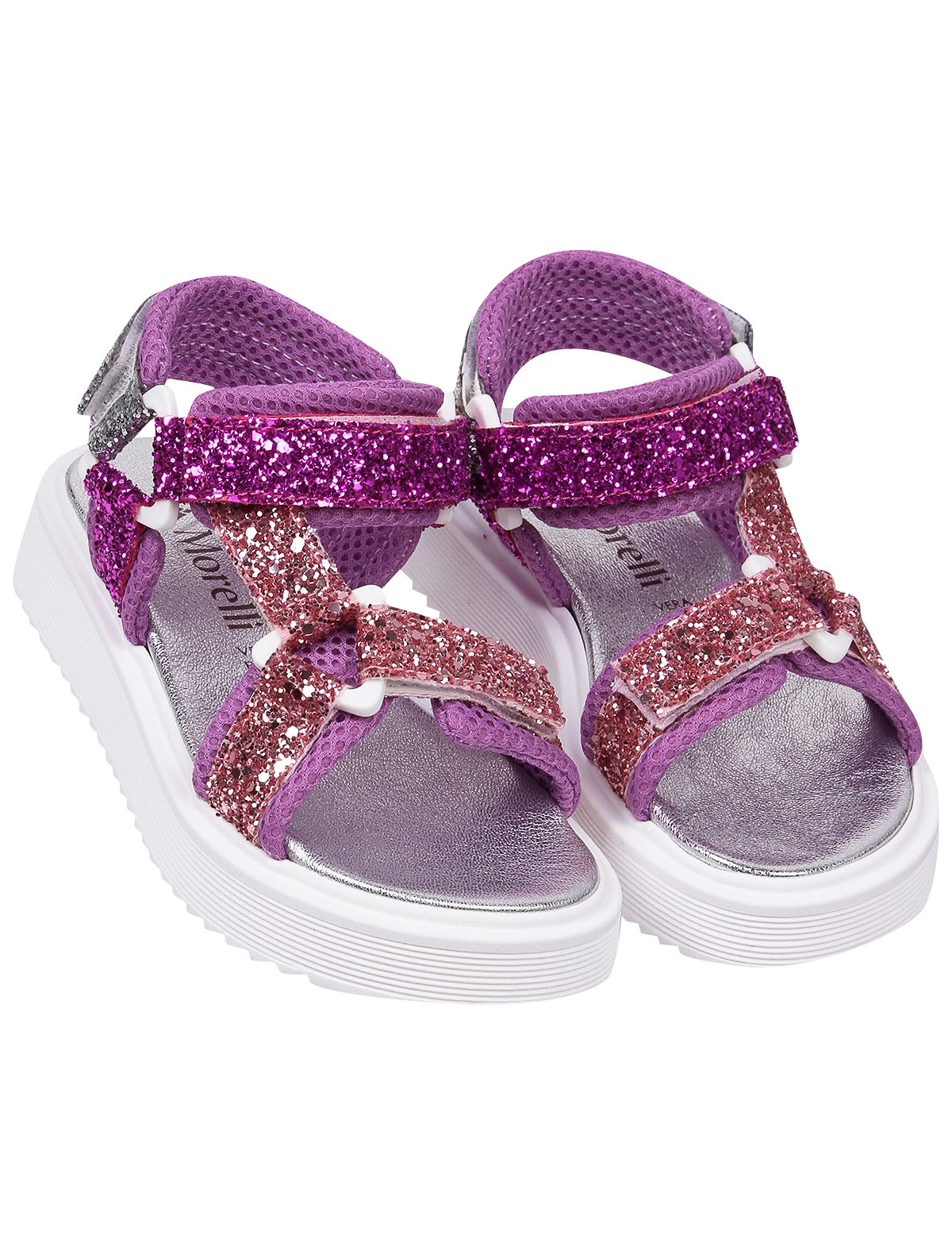 Розовые блестящие босоножки