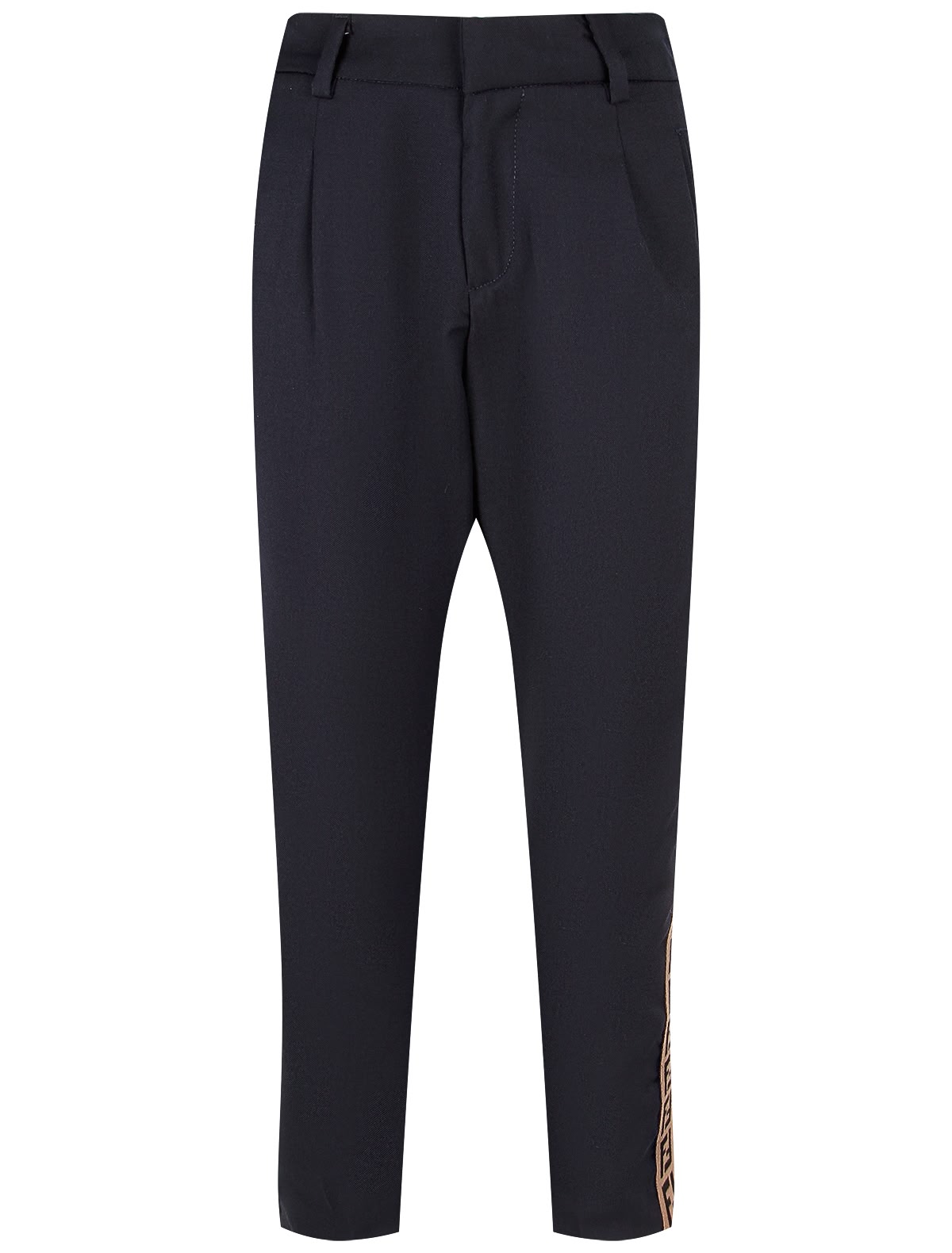 Брюки из шерсти с лампасами