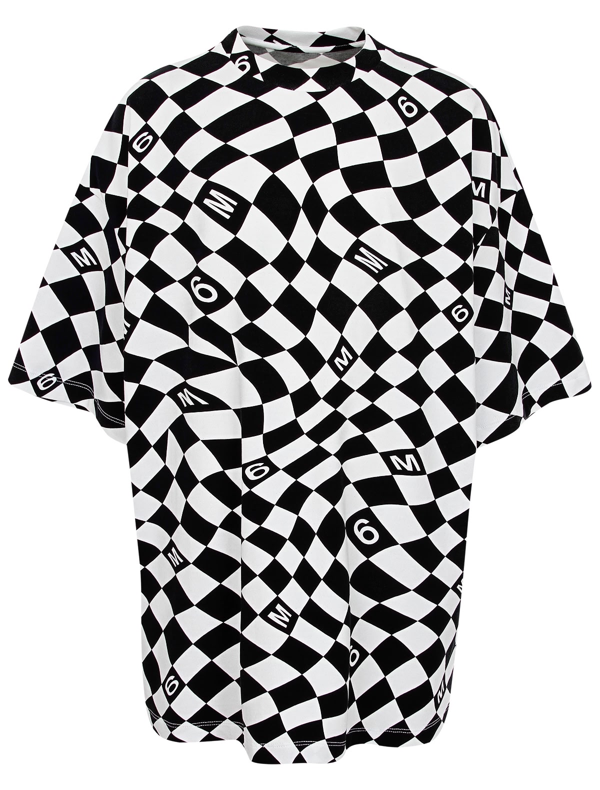 Платье-футболка с шахматным принтом