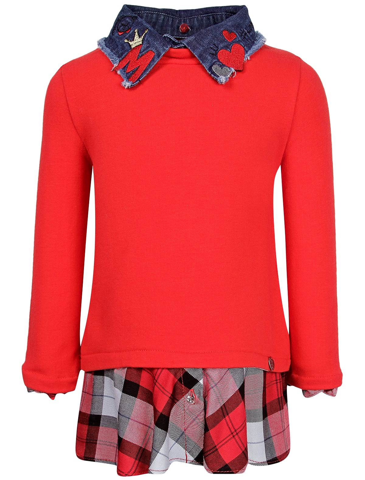 Свитшот-обманка с воротником в комплекте