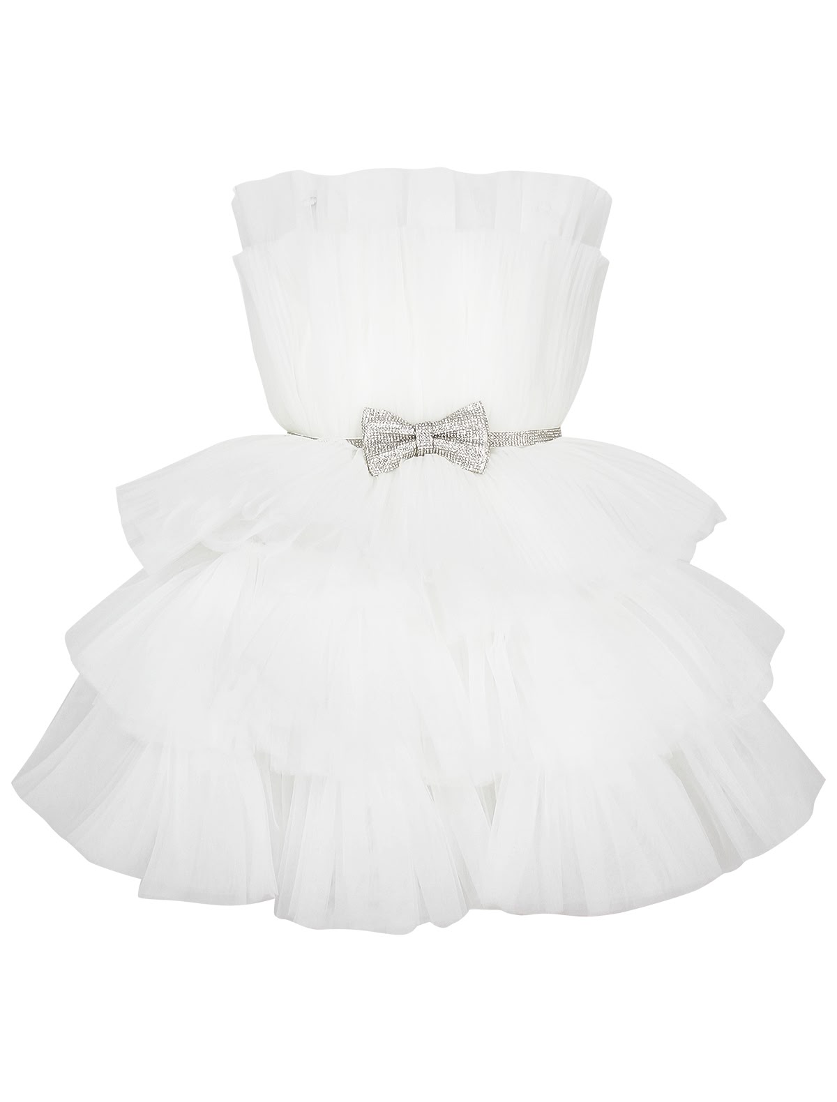 Воздушное белое платье с поясом