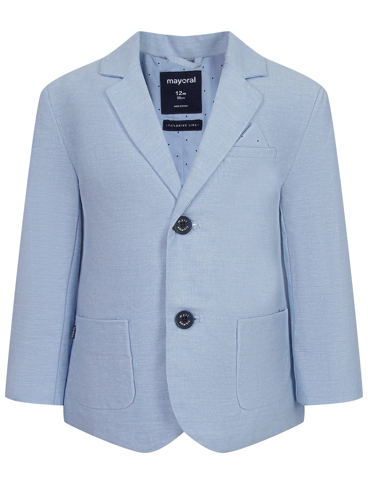 Голубой пиджак из льна и хлопка