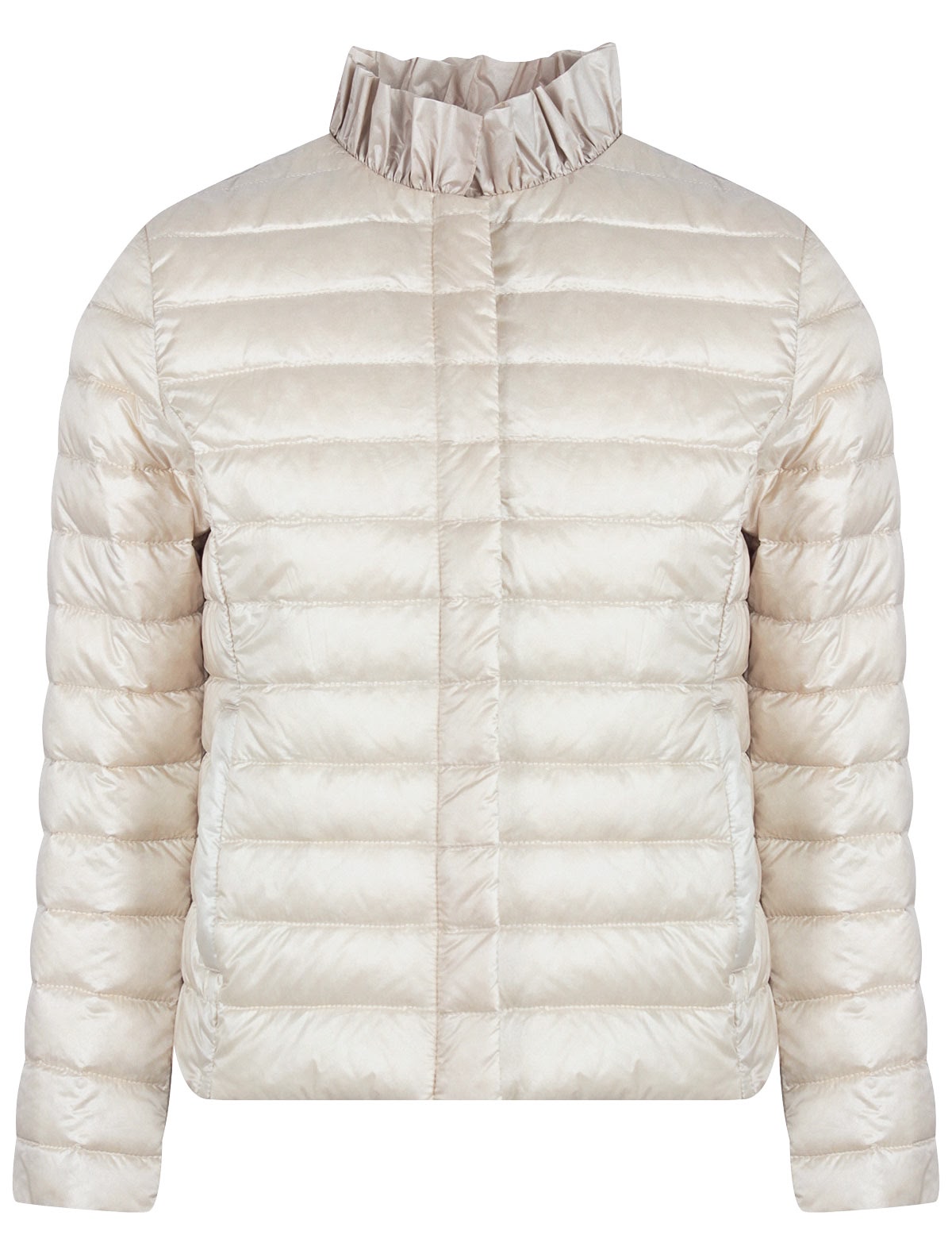 бежевая Куртка с воротником-стойкой