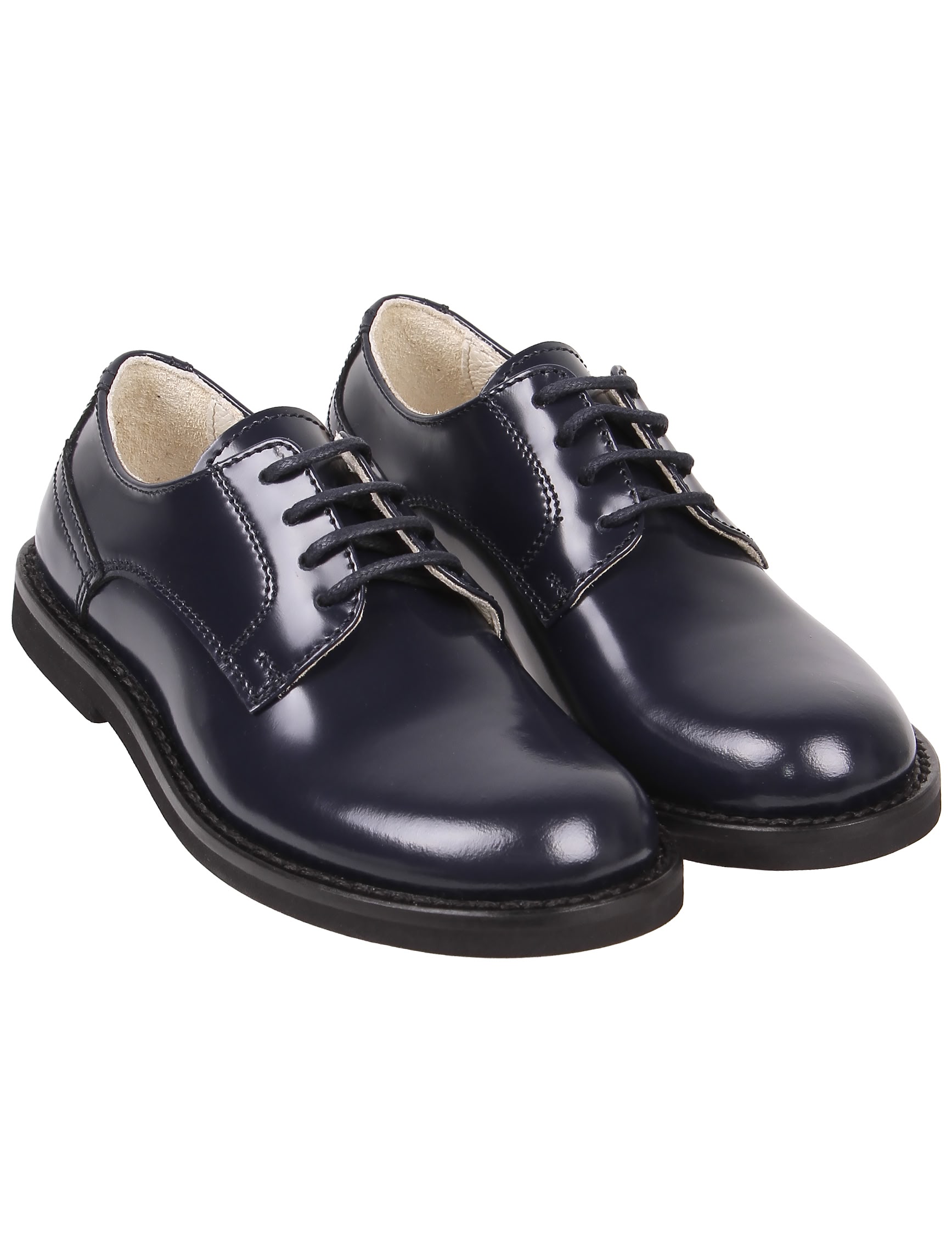 Синие классические туфли из натуральной кожи