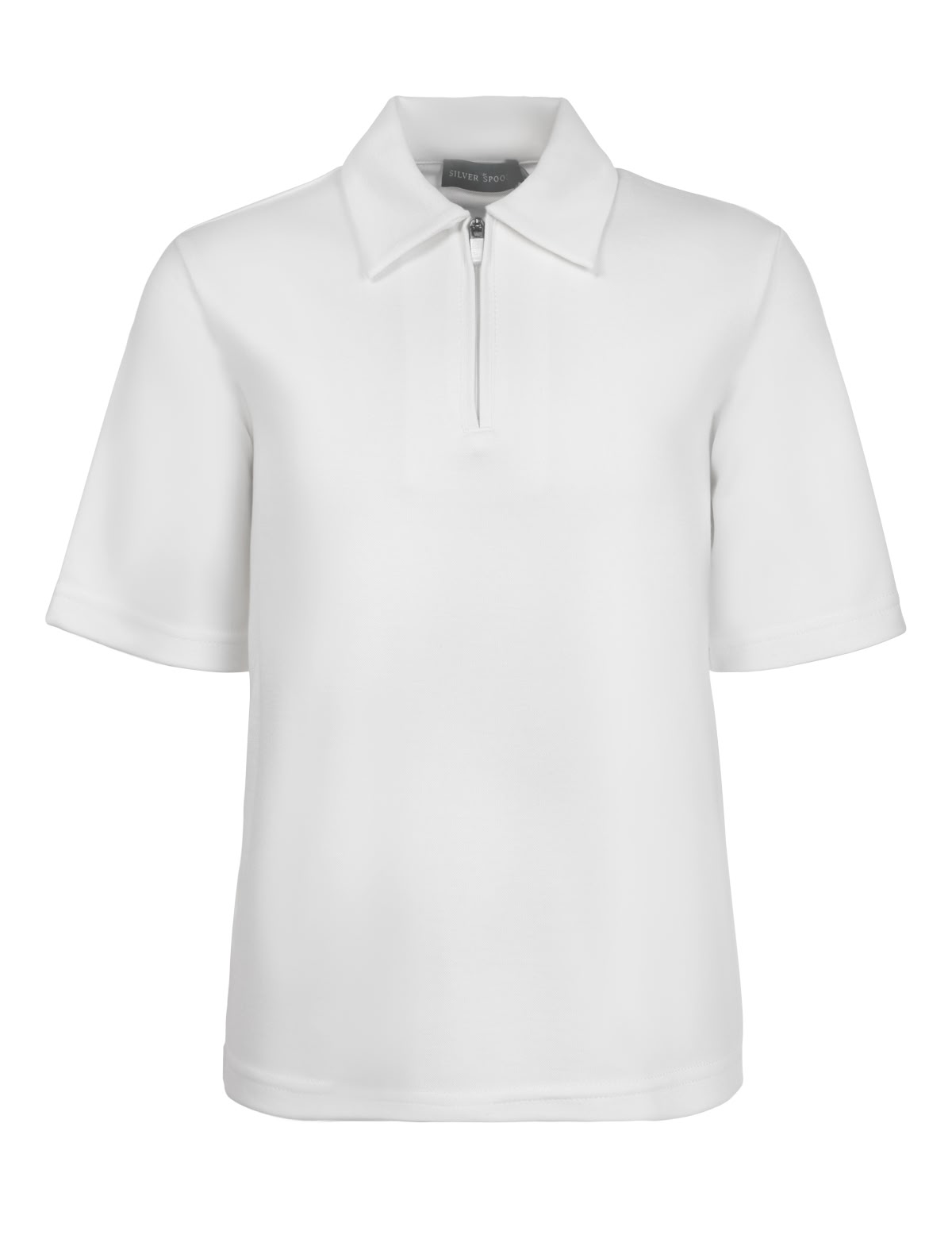 Кремовое поло на молнии