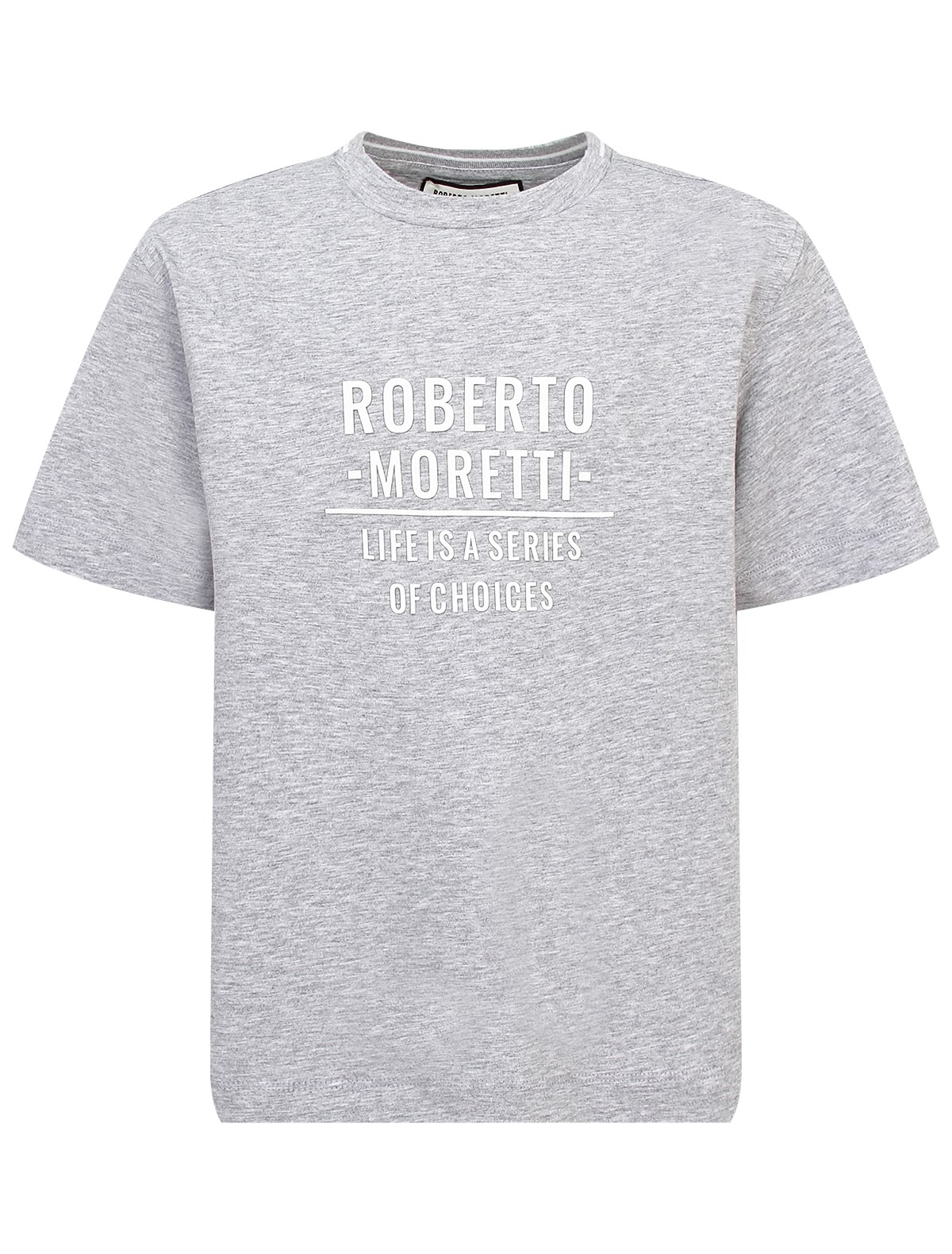 Серая футболка с белым логотипом