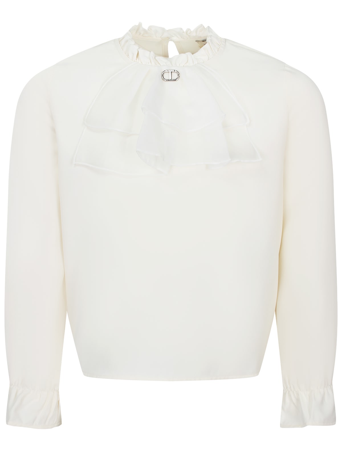 Кремовая блуза с жабо