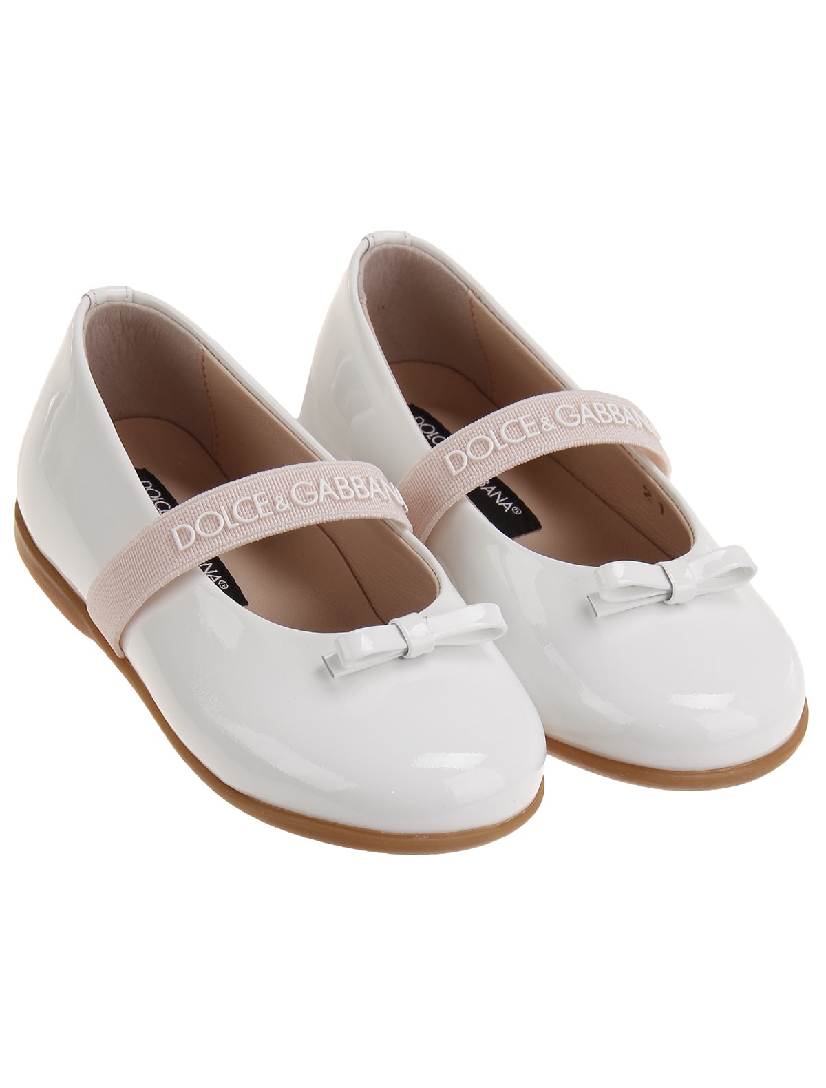 Лаковые белые балетки