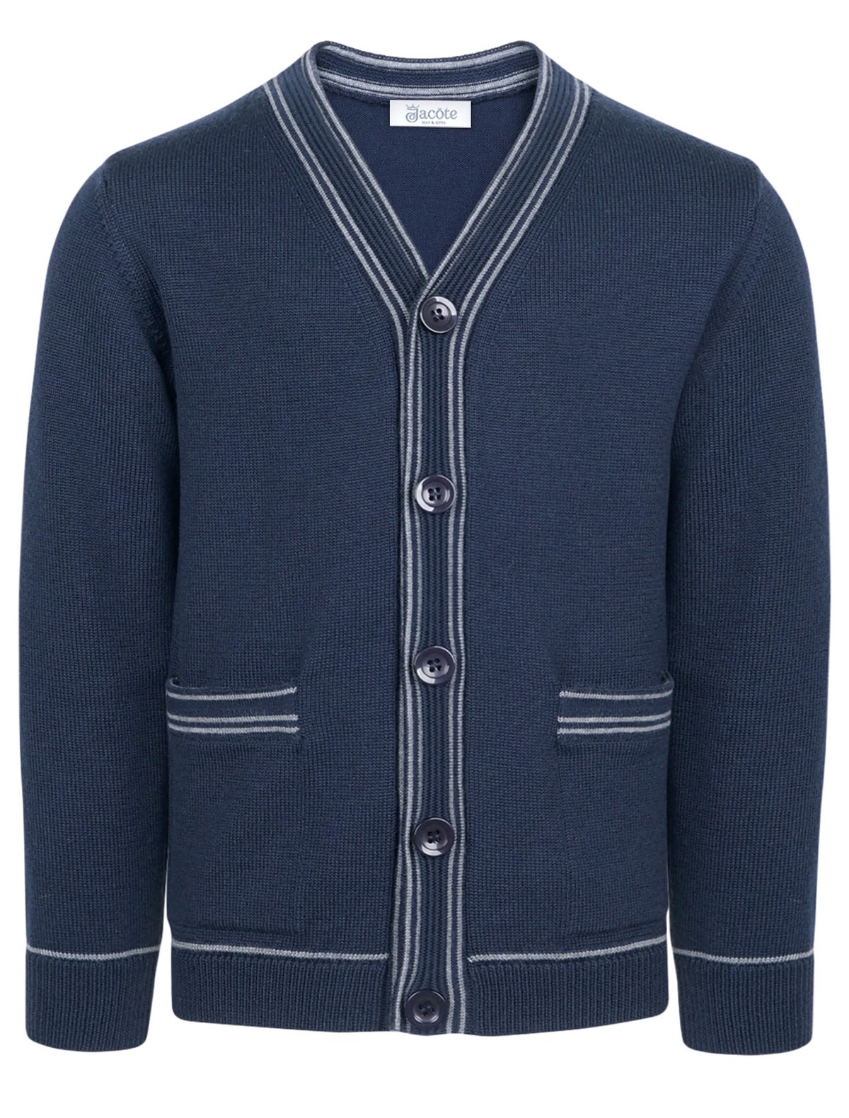 Синий классический кардиган