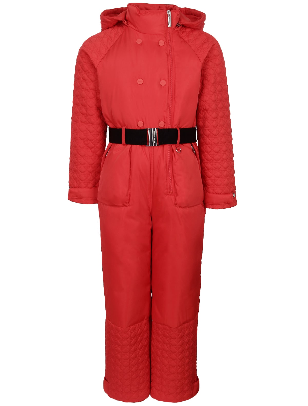 Красный пуховый комбинезон