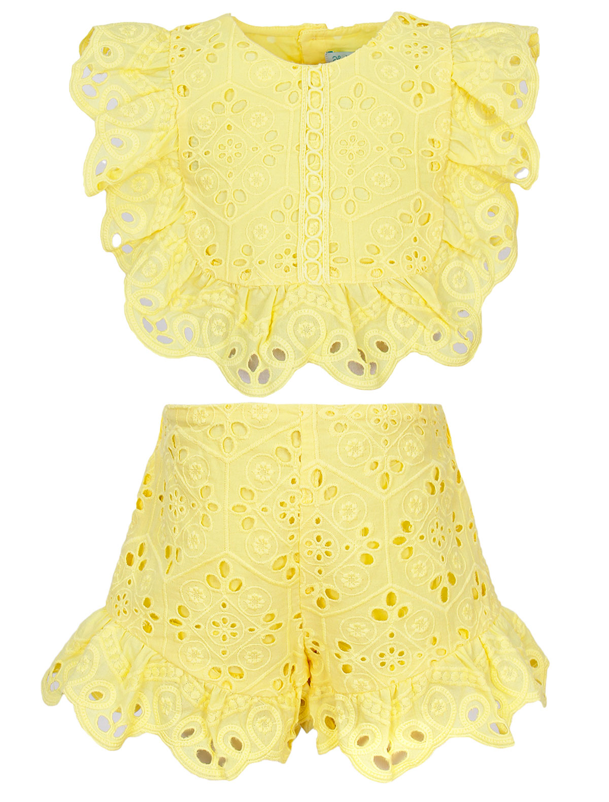 Жёлтый комплект из топа и шорт