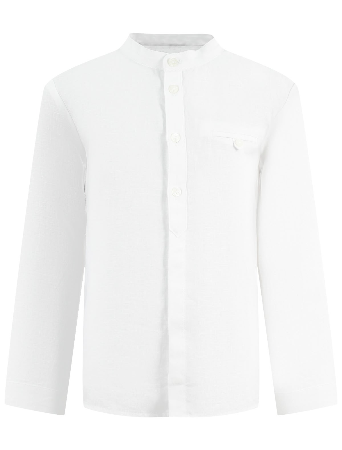 Льняная рубашка с длинным рукавом