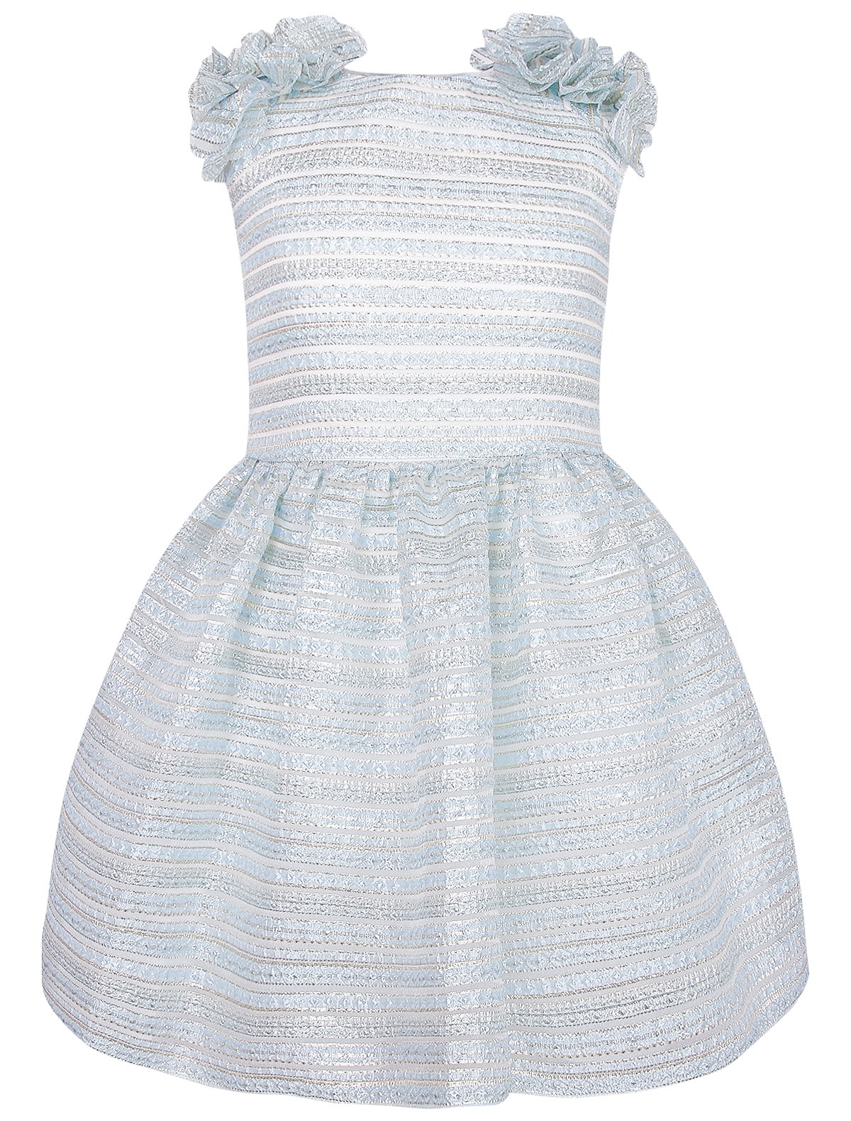 голубое ПЛАТЬЕ с акцентом на плечах