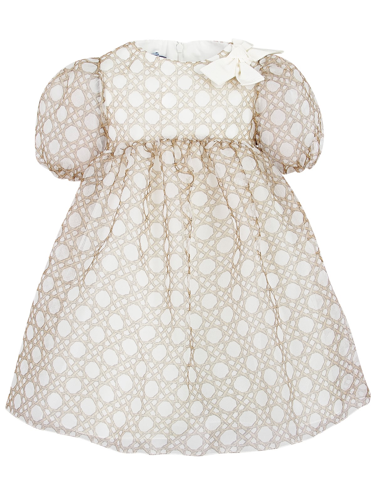 Бежевое платье с узором