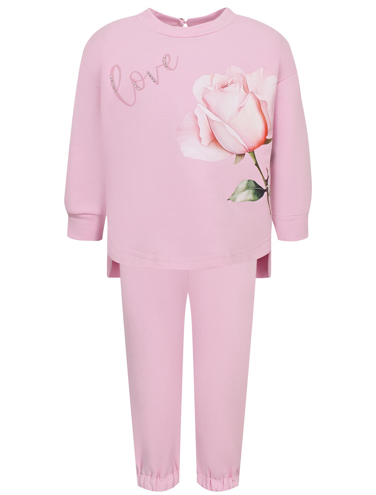 Комплект из брюк и свитшота с розой