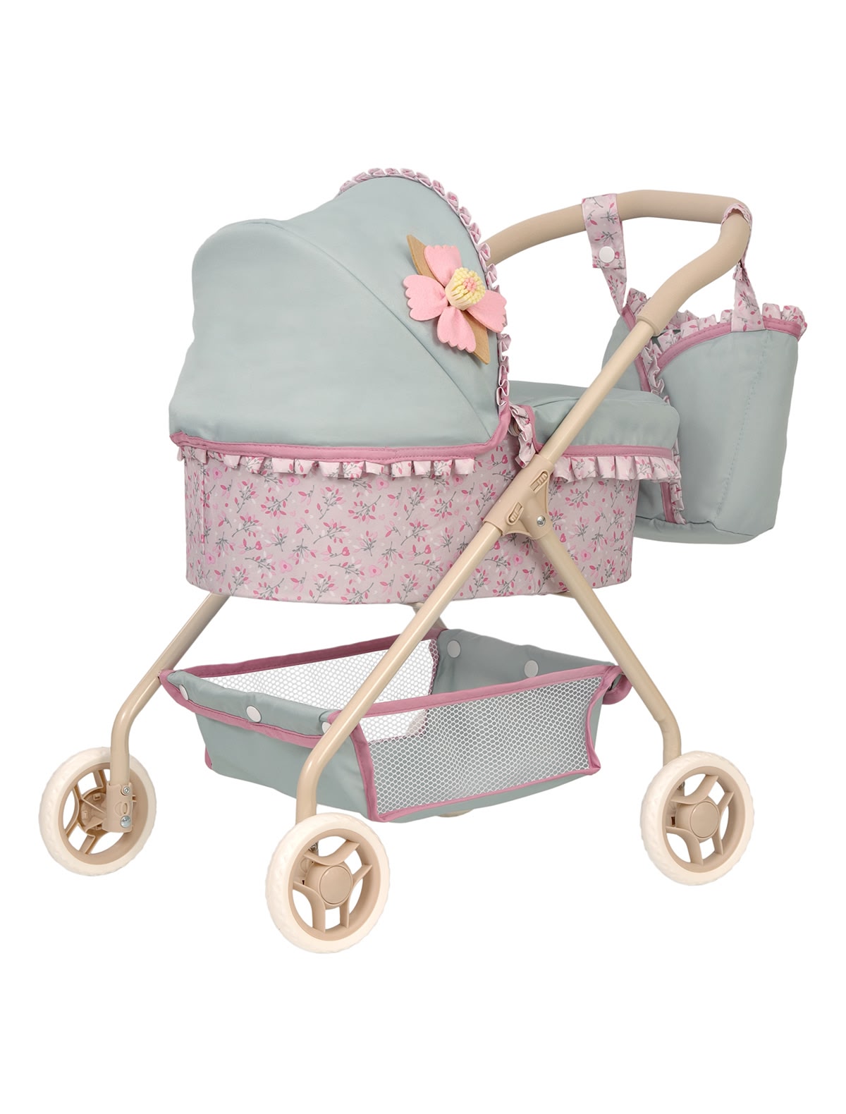 Коляска для кукол люлька со съемной сумкой