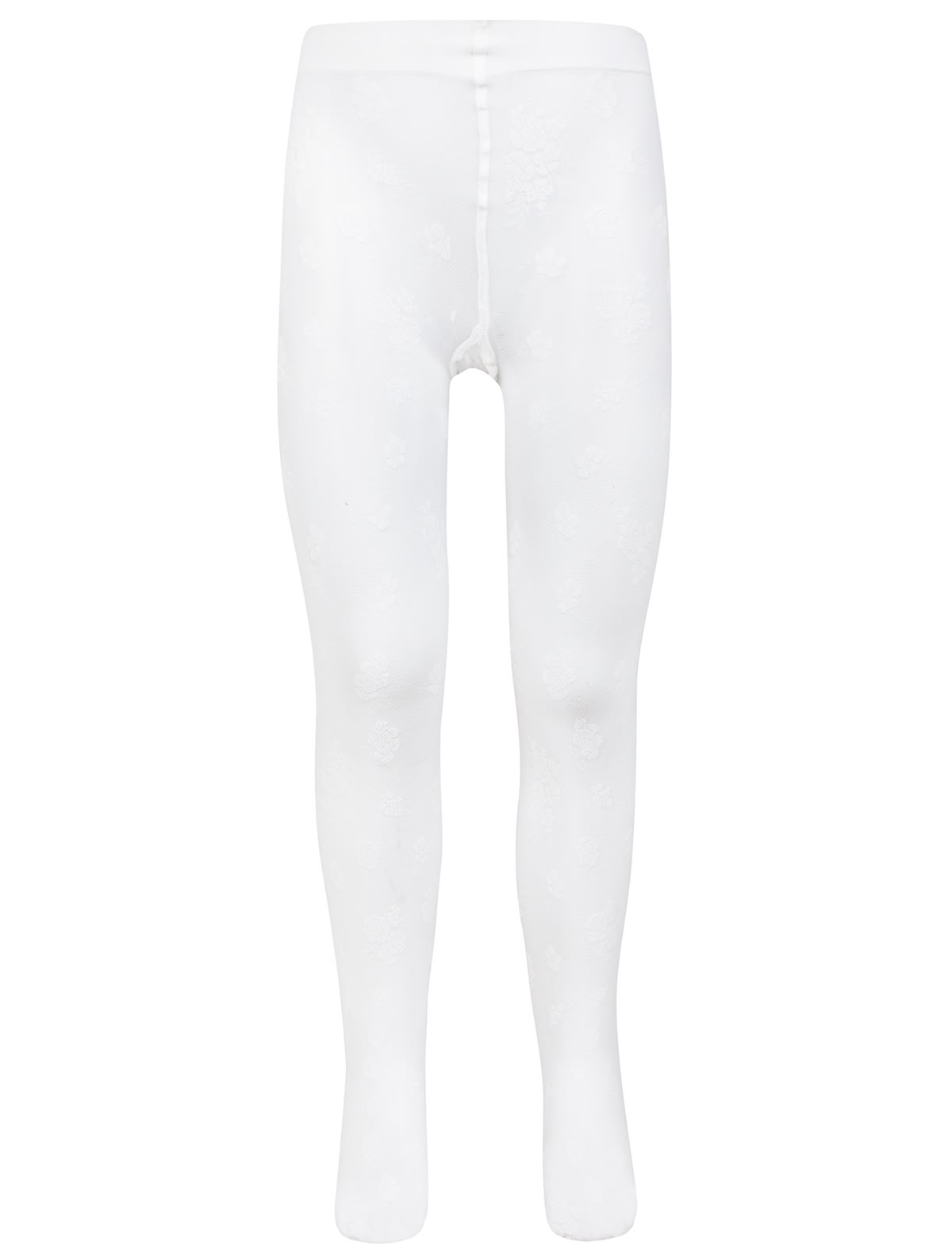 Белые колготки с цветочным узором