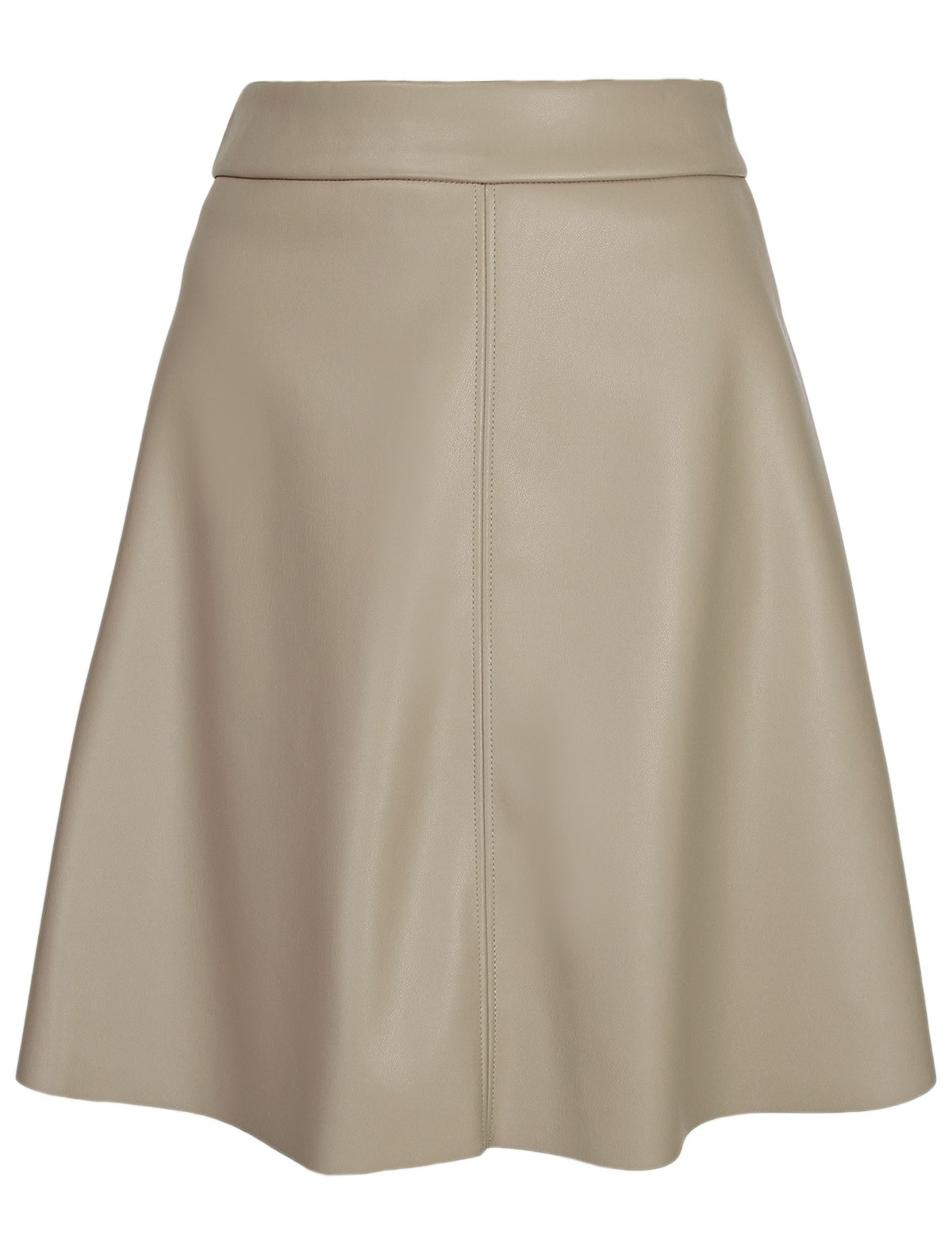 Юбка из экокожи кофейного цвета