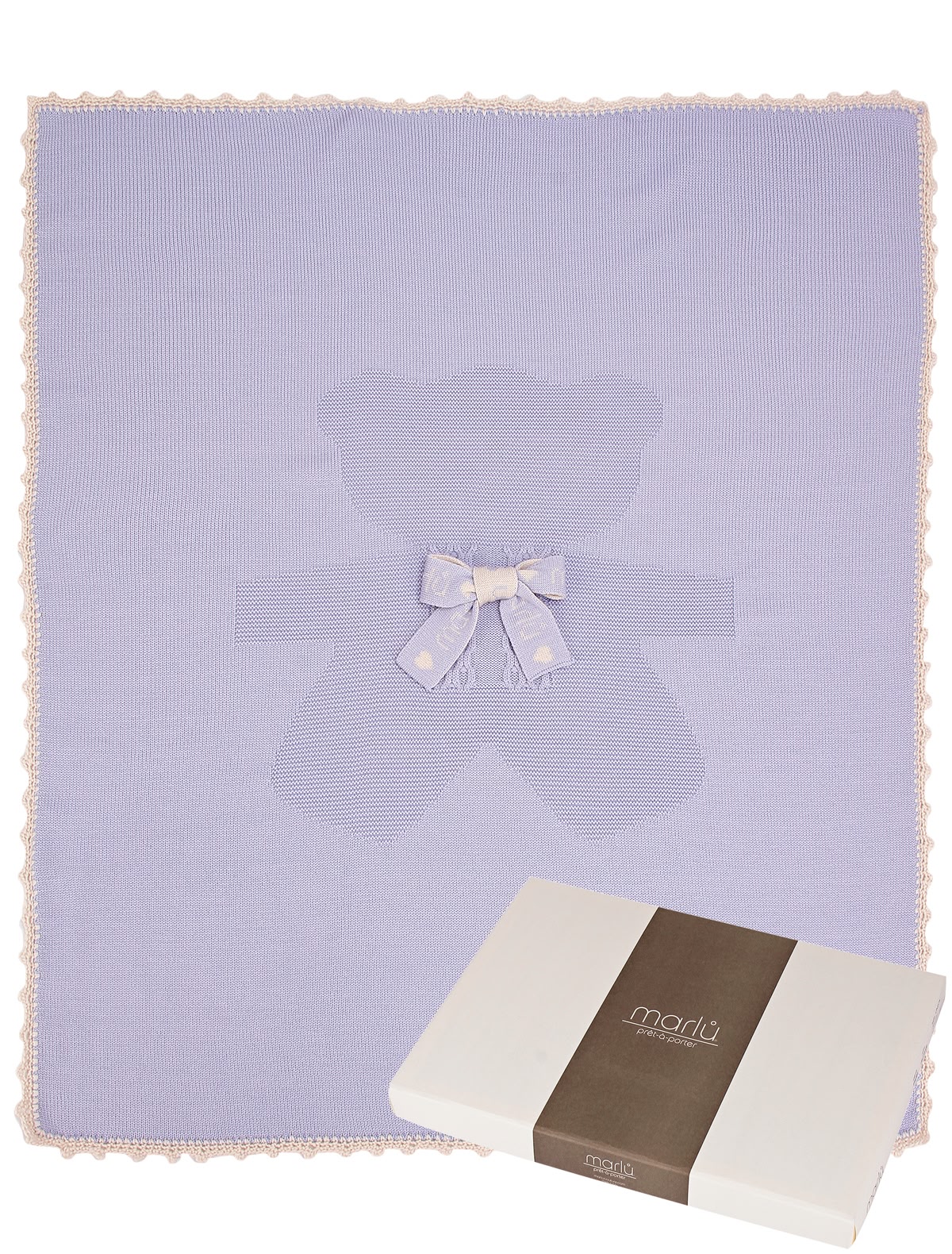 Голубой плед с мишкой