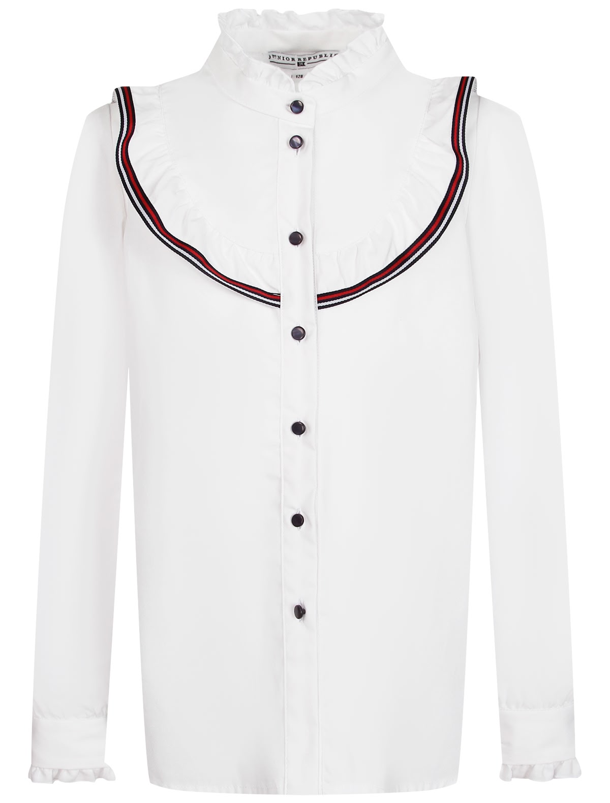 Блуза с акцентной оборкой