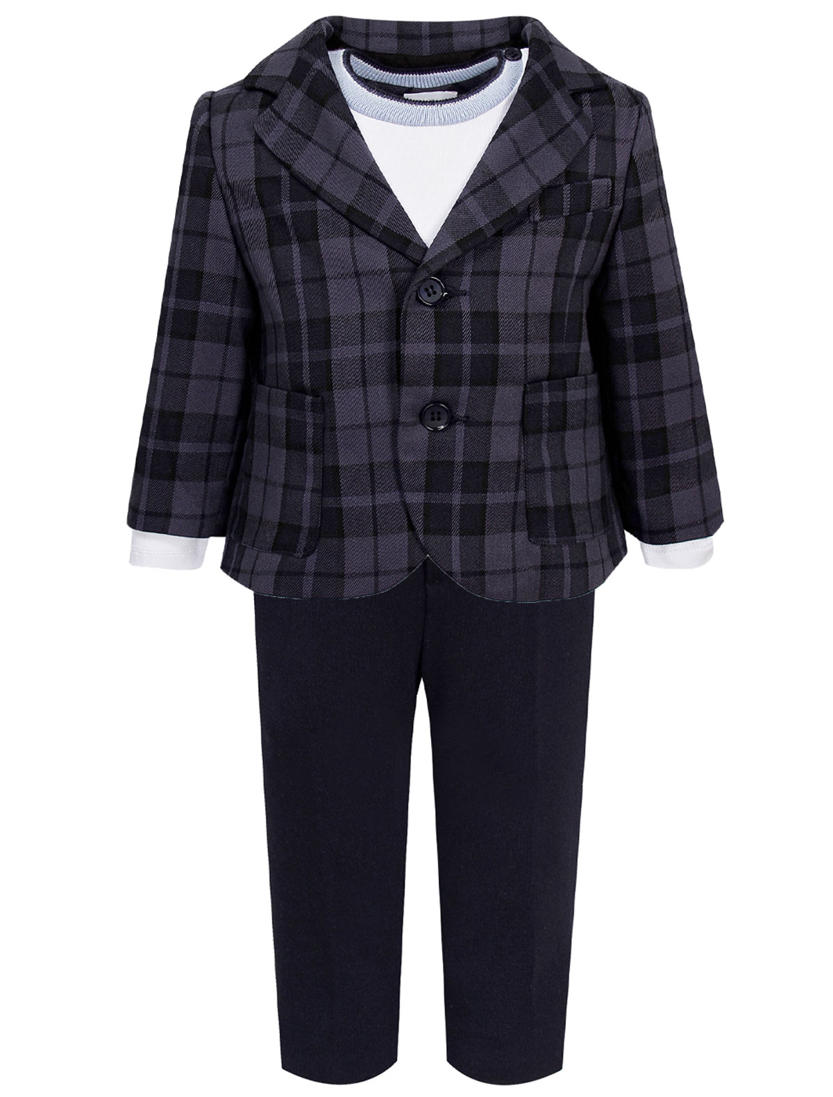 Костюм из пиджака, джемпера и брюк.