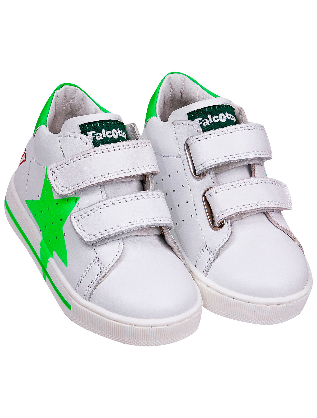 Кожаные кеды со звездочкой на липучках