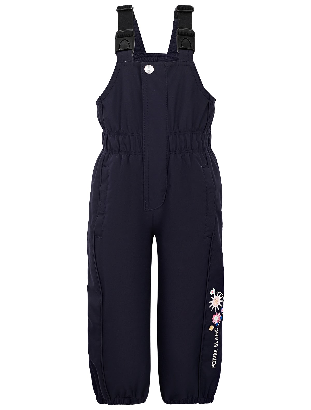 Брюки на лямках с цветочной вышивкой