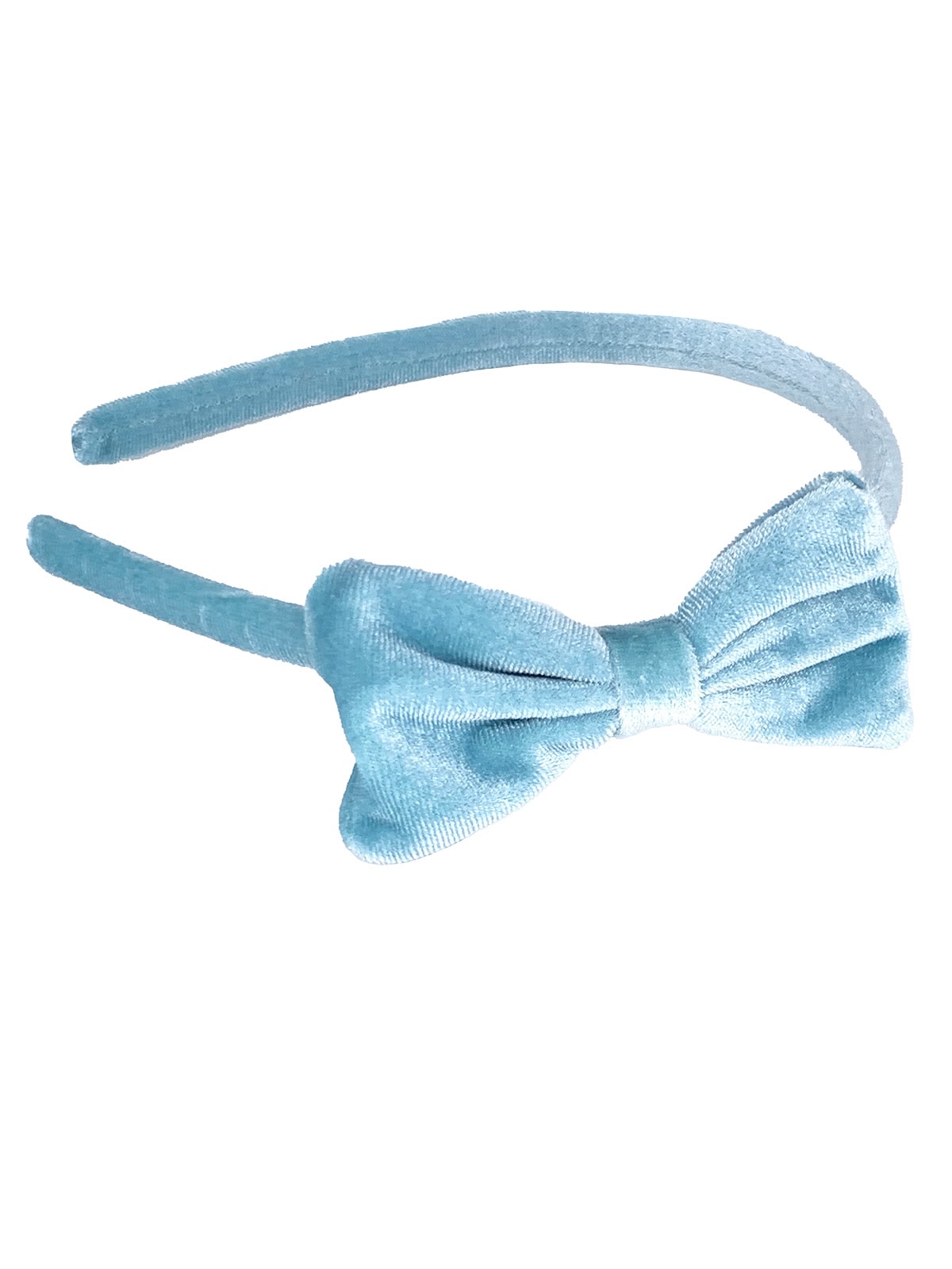 Голубой ободок из бархата