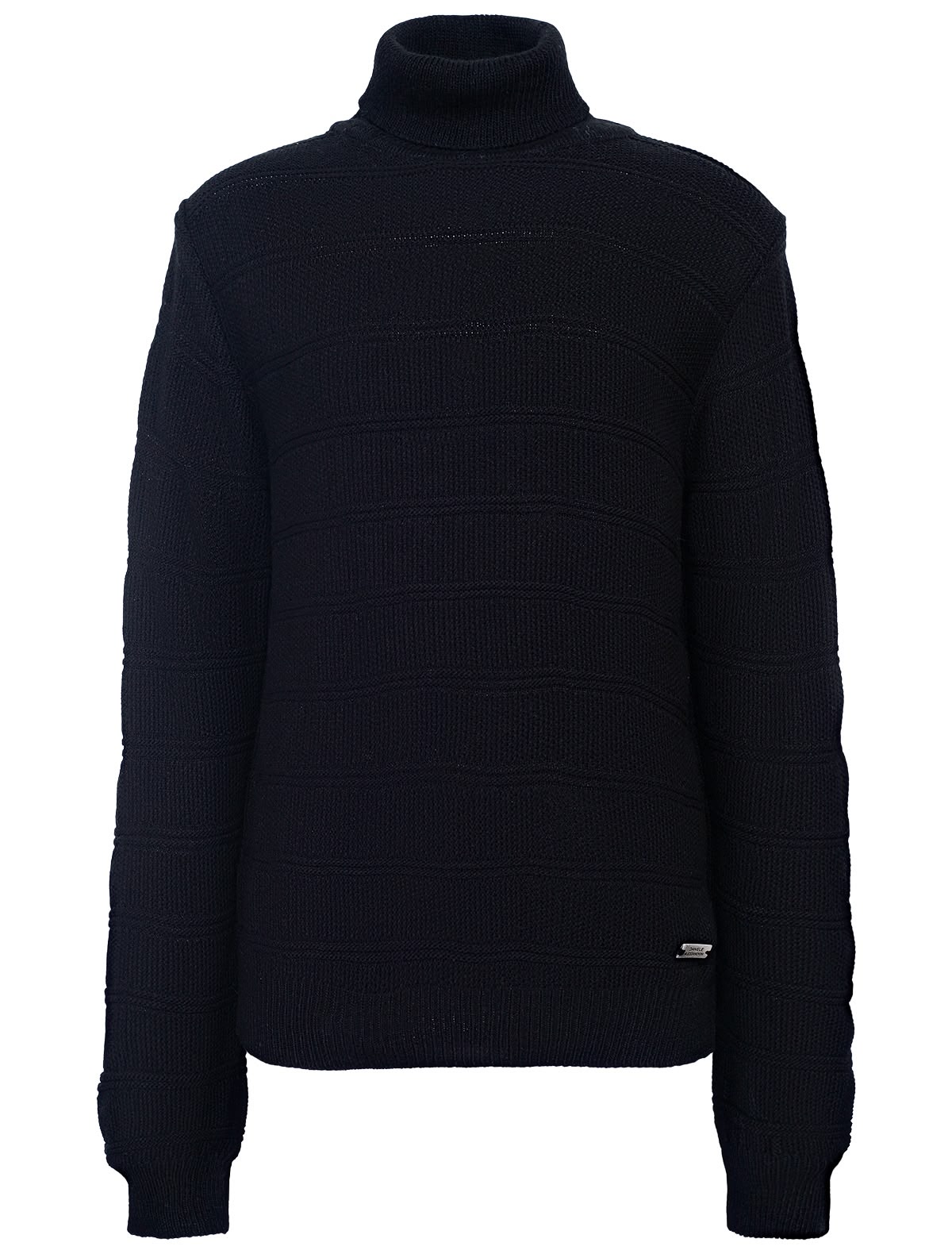 Чёрная водолазка из акрила и шерсти