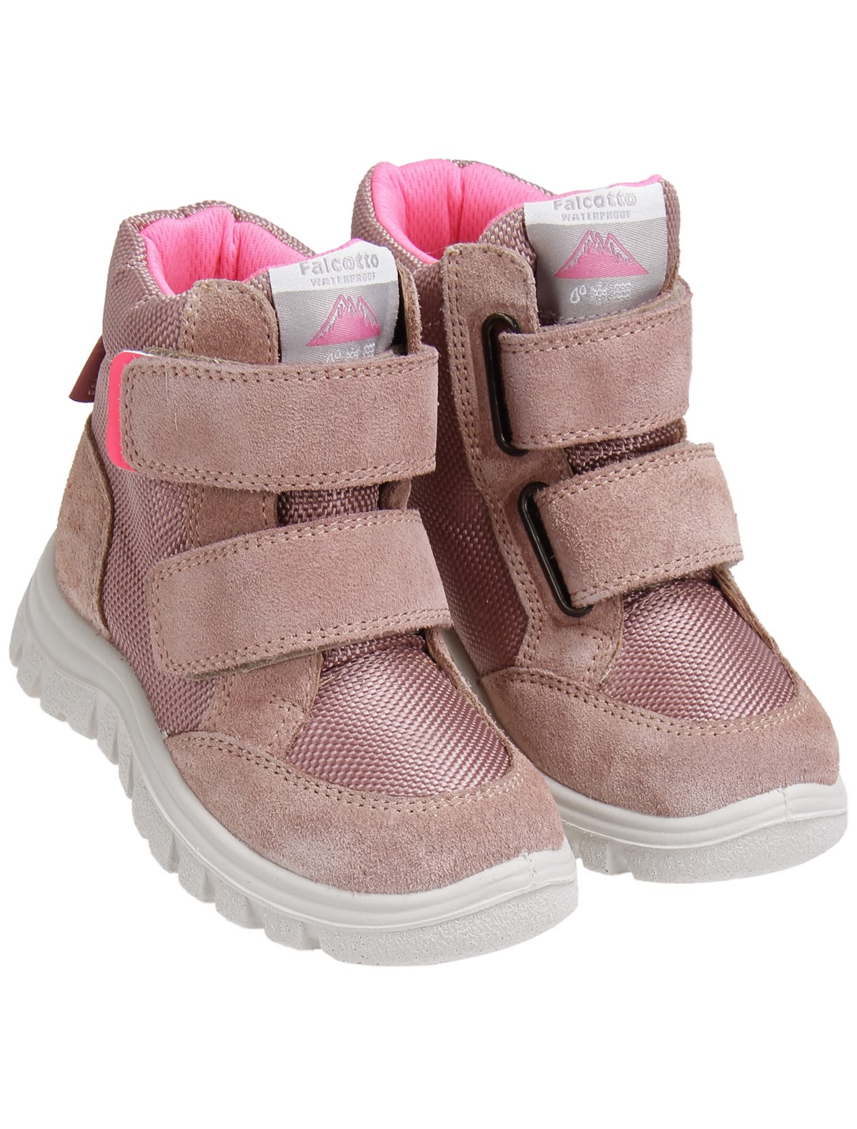 Розовые ботинки на липучках