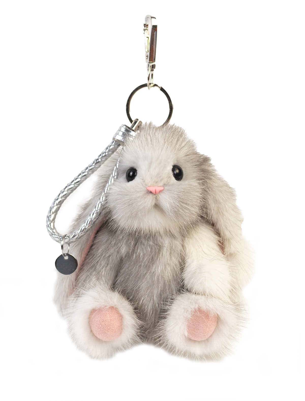 Брелок Зайчик тедди серый