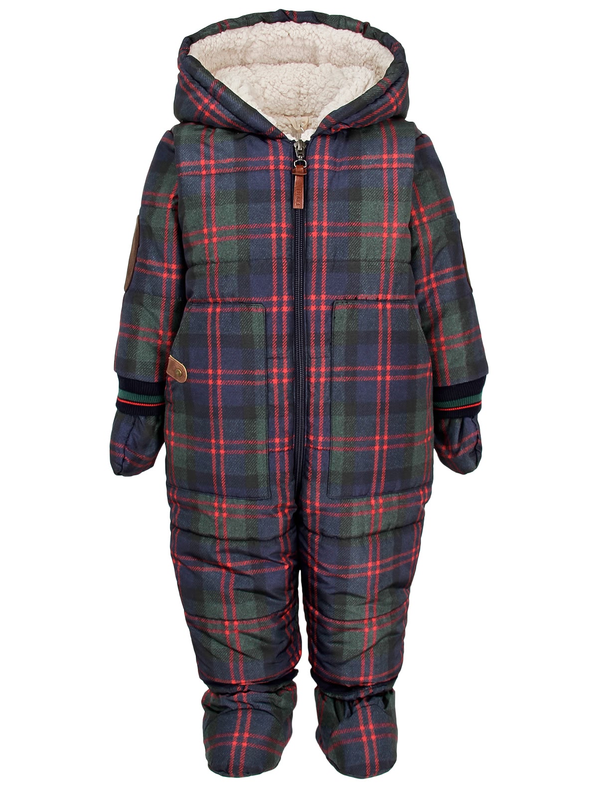 Утепленный комбинезон в клетку