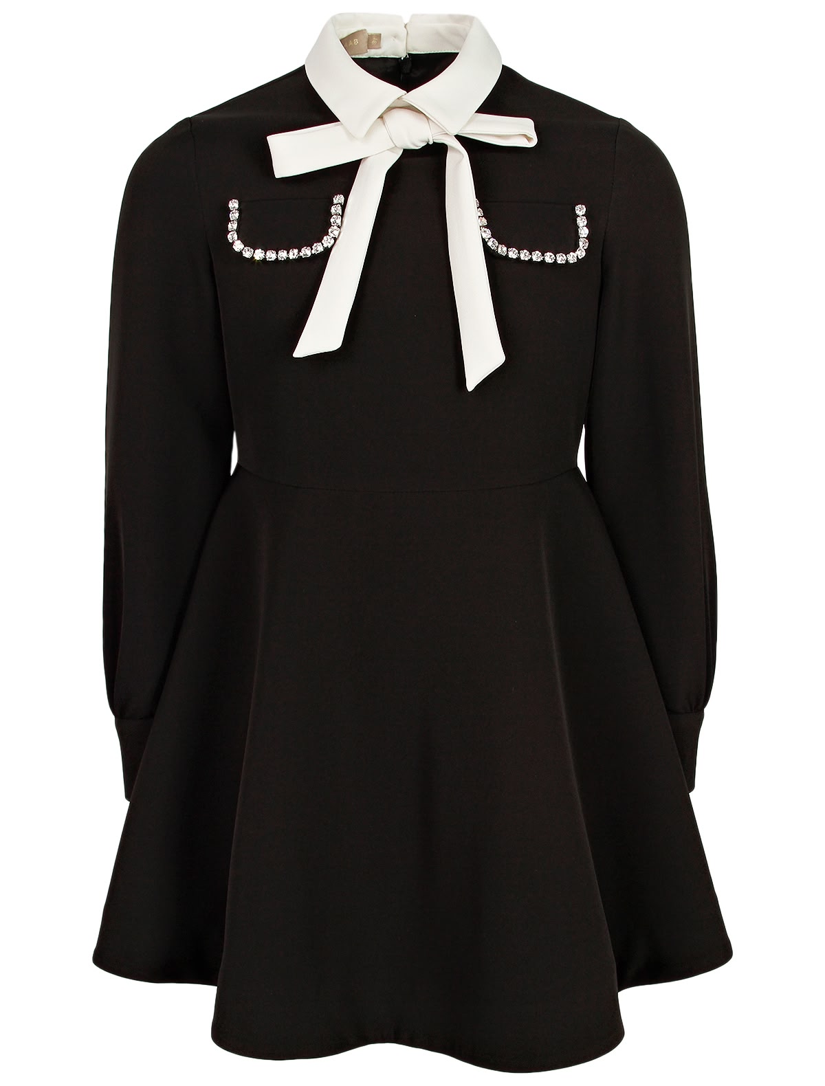 Платье с бантом и отложным воротником