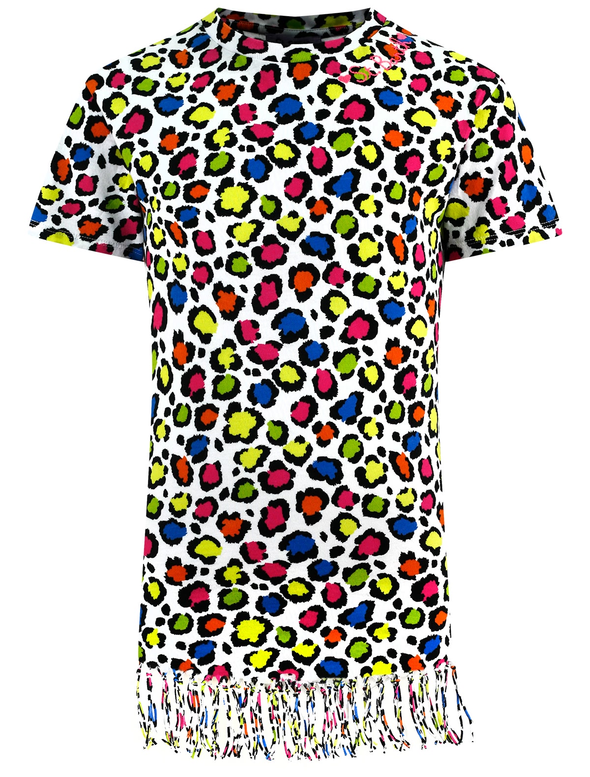 Леопардовое платье с бахромой