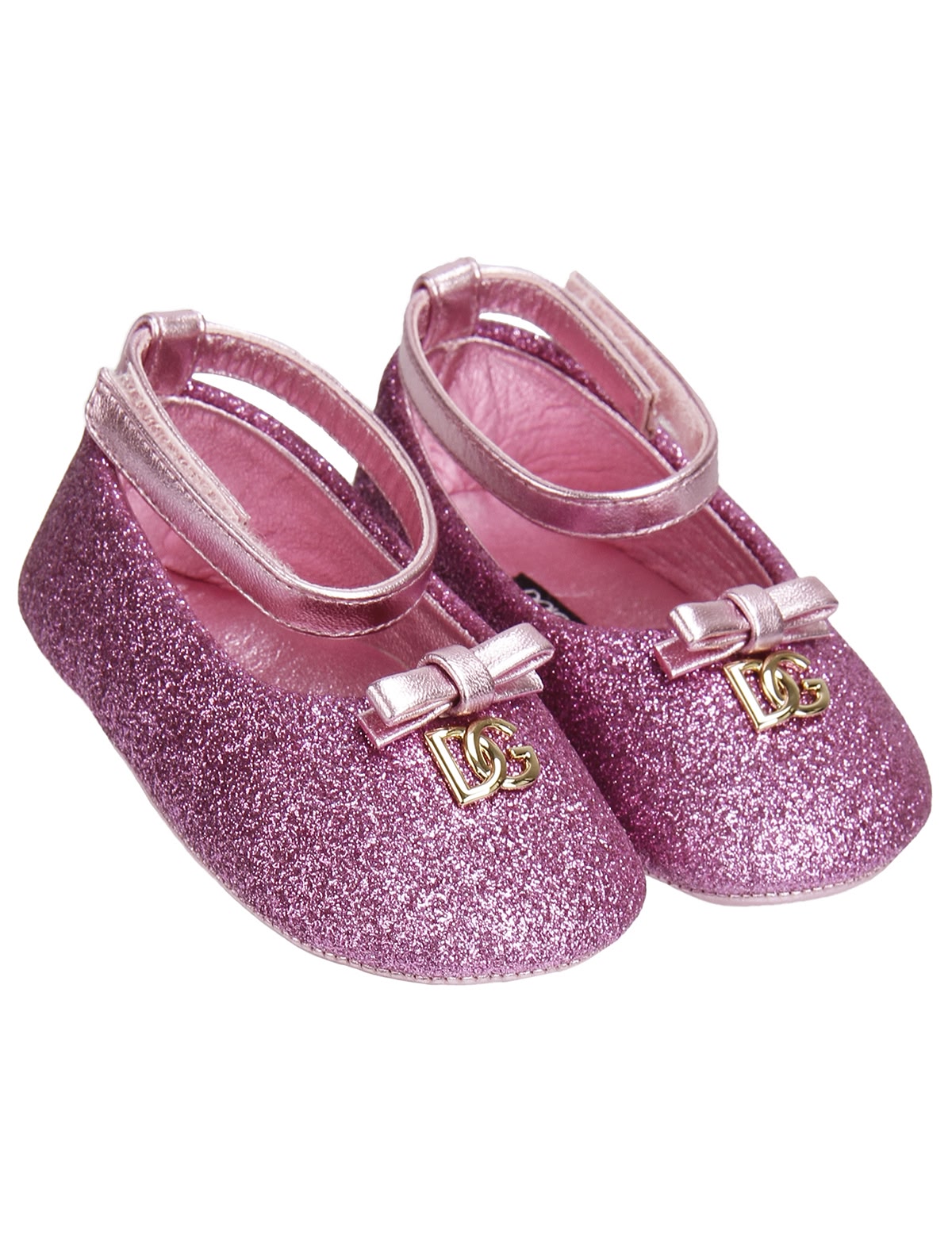 Пинетки с розовым глиттером