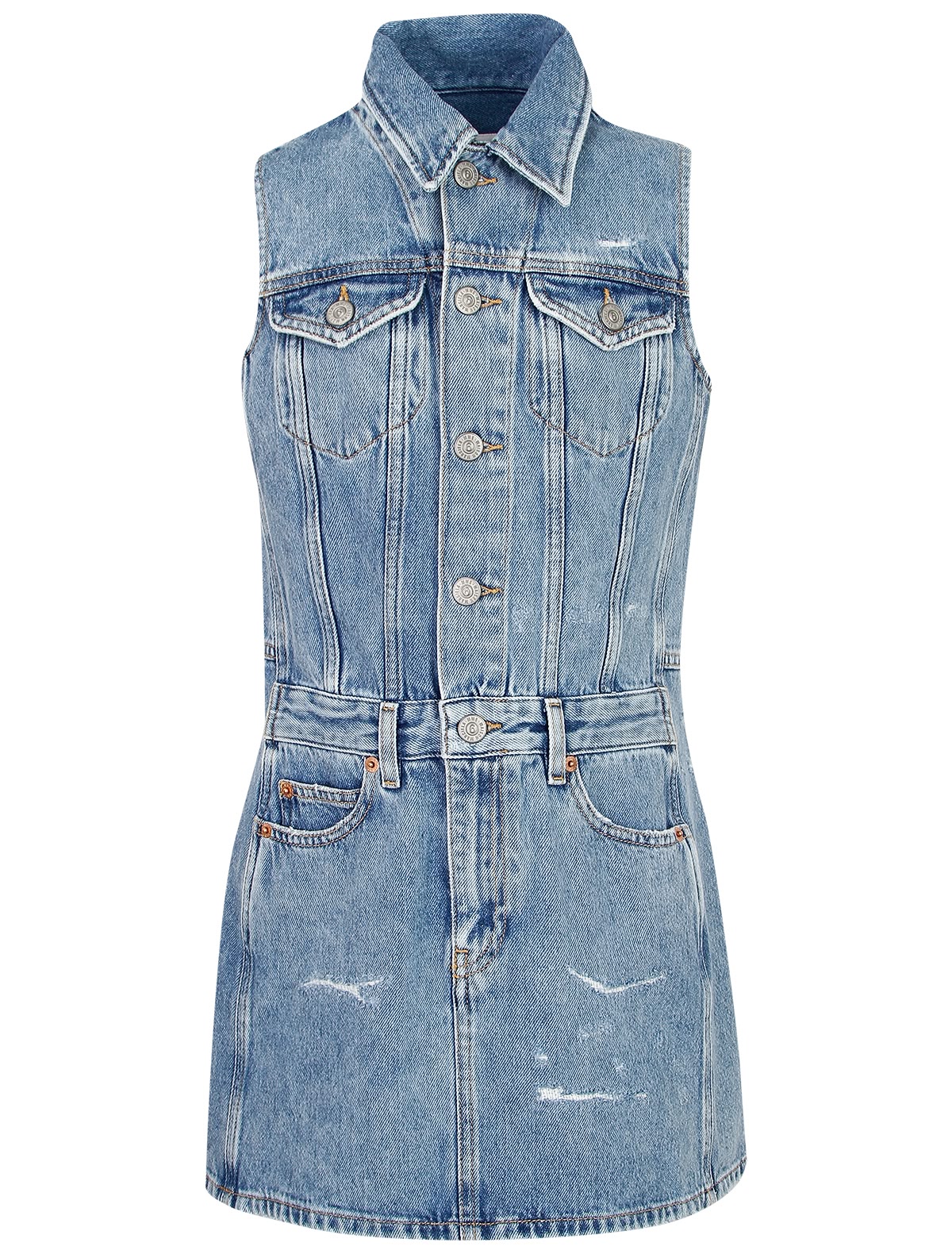 Джинсовое платье-жилет