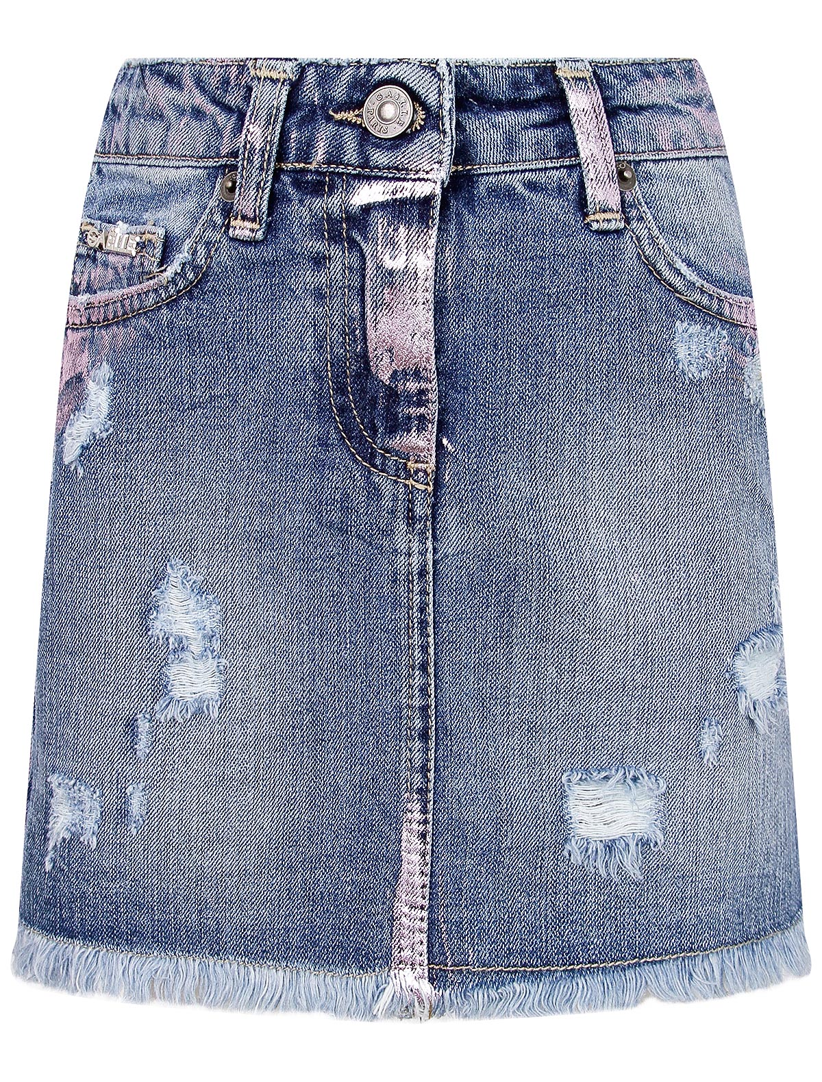 Джинсовая юбка с потёртостями