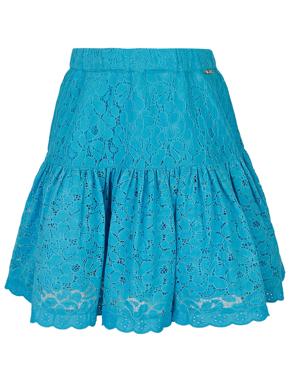 Голубая кружевная юбка