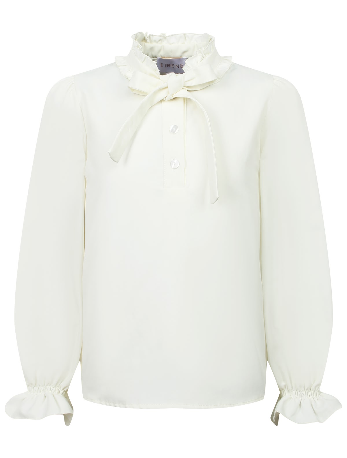 Кремовая блуза с бантом