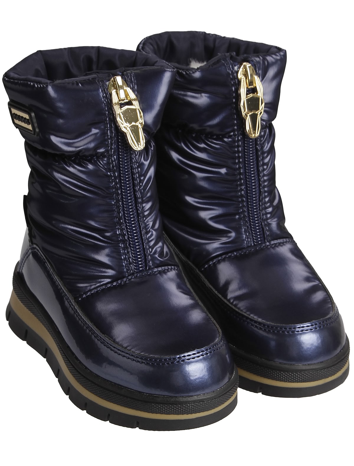 Блестящие синие сапоги